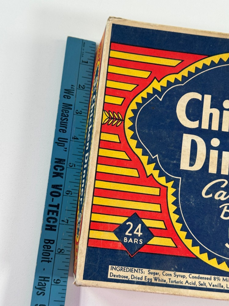 RARE 1920's Original Chicken Dinner Candy Bar 5 cent BOX nice see pics