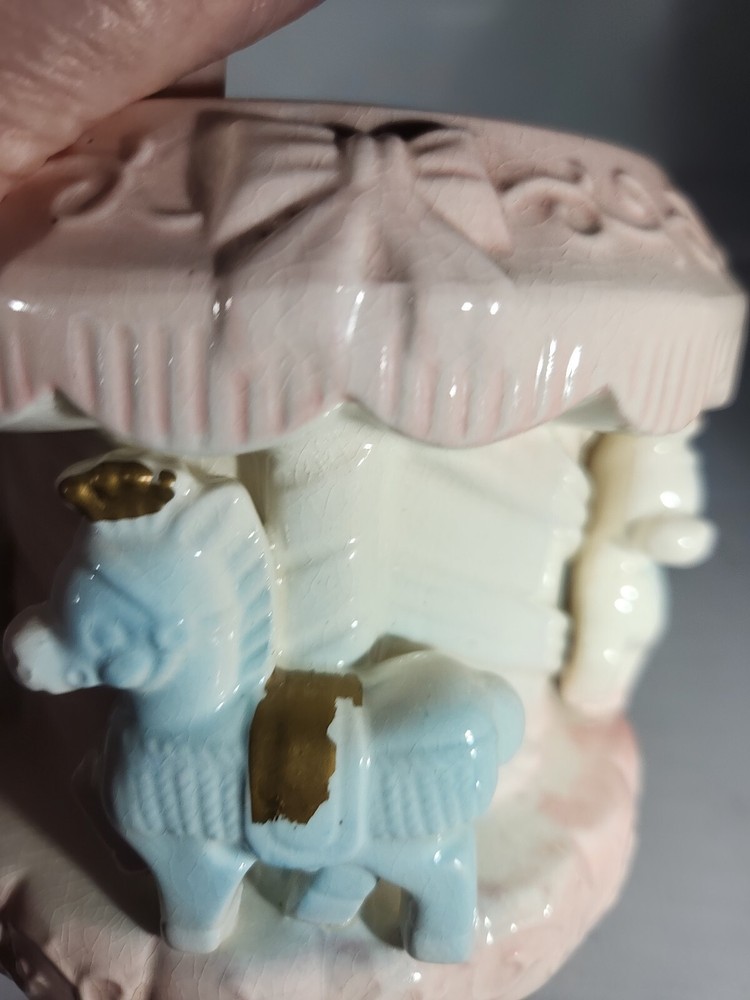 Vintage Rubens Ceramic Carousel Nursery Planter
