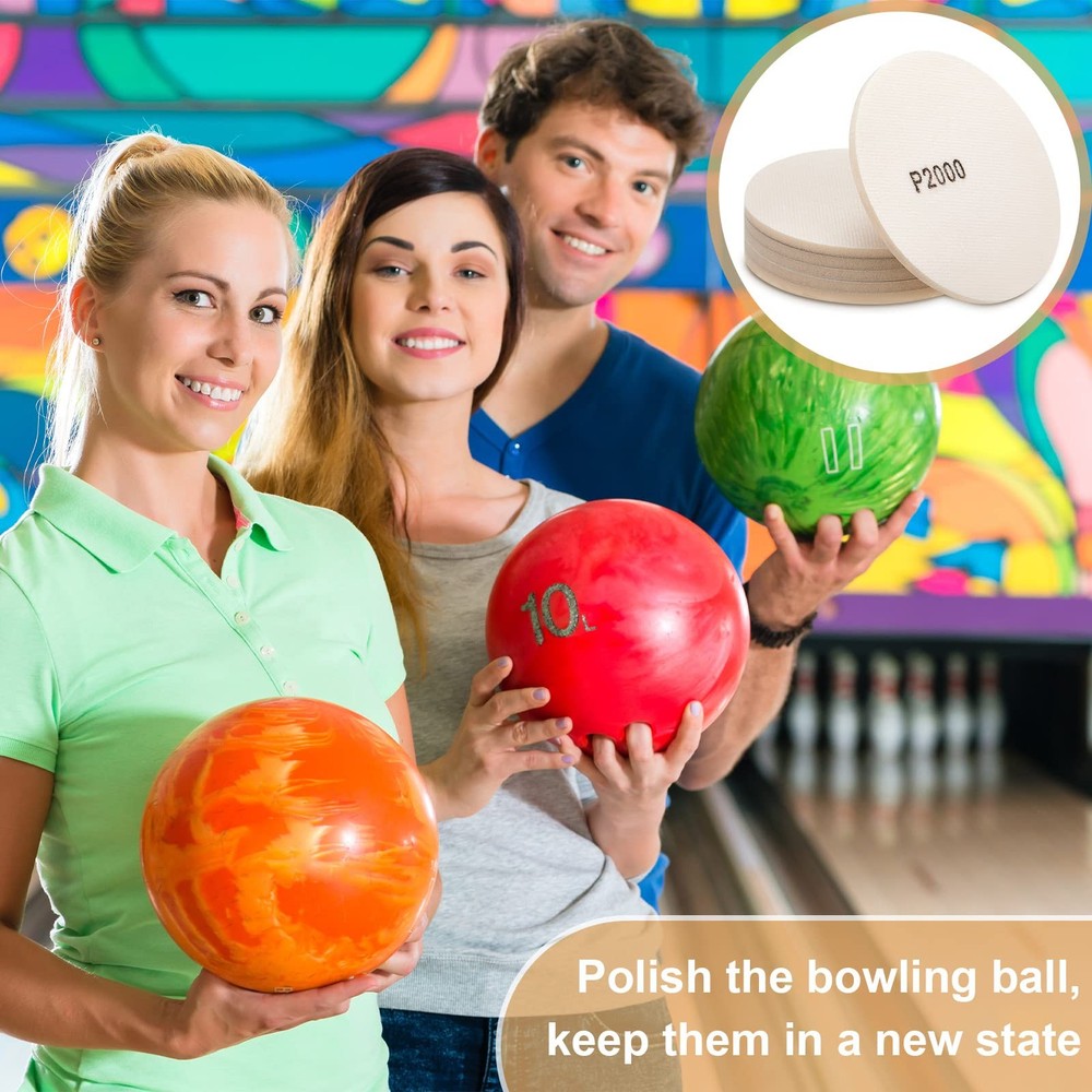 6 Pack Bowling Sanding 5 inch, Colored (sand surface) and White (backing)