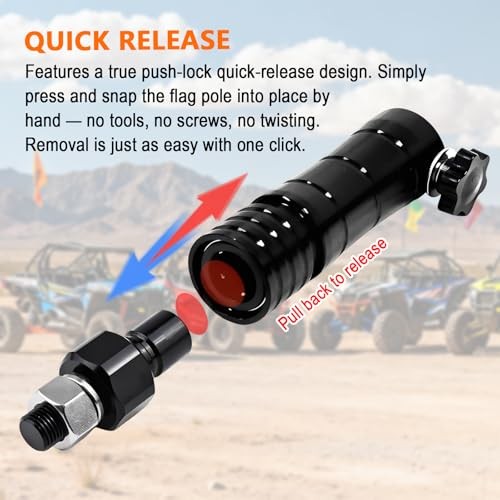 2 Pack Quick Release Flag Pole Holder – One-Click Whip Flag Mount Base for