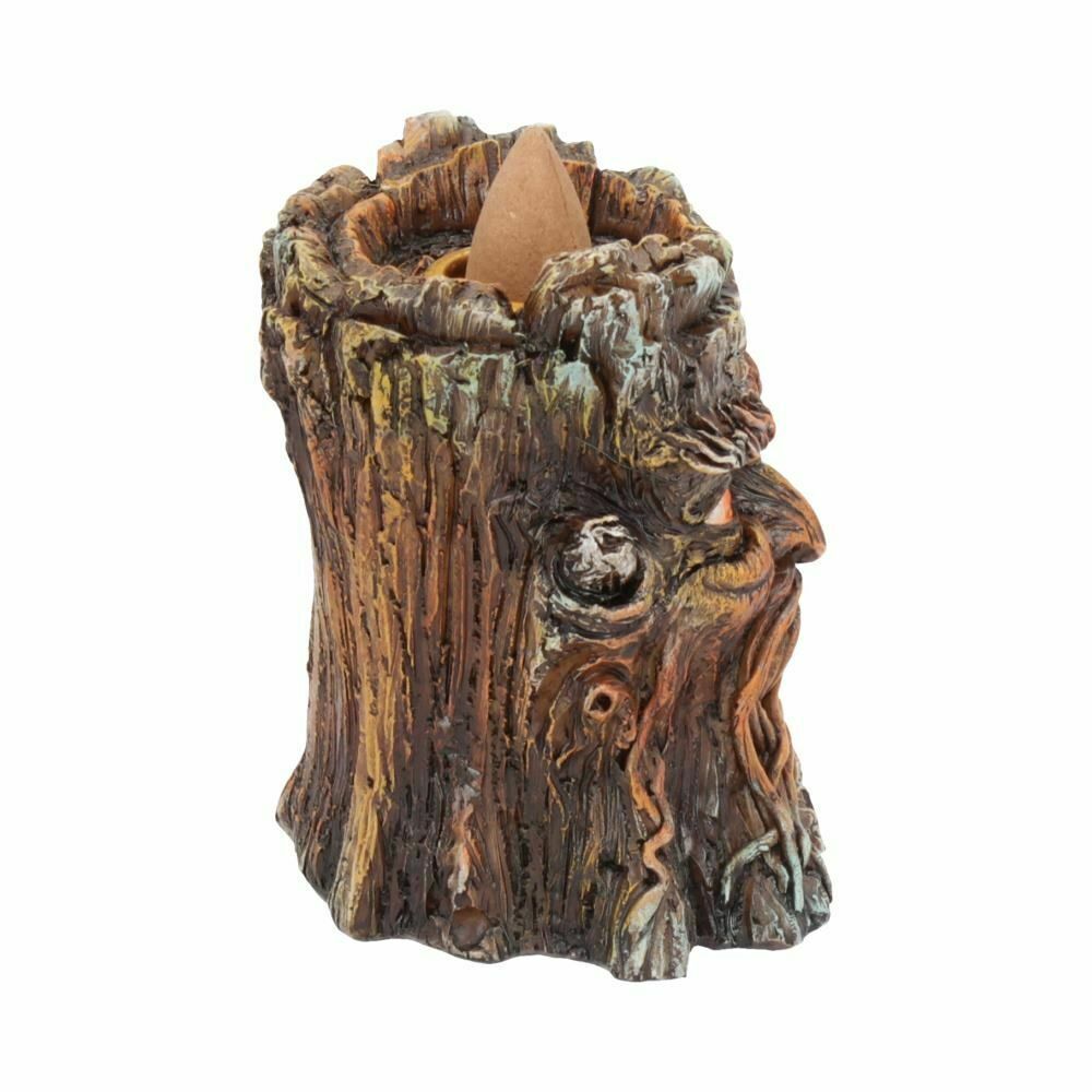 Tree Stump Face Mini Backflow Incense Burner, 3.5" Inches Tall