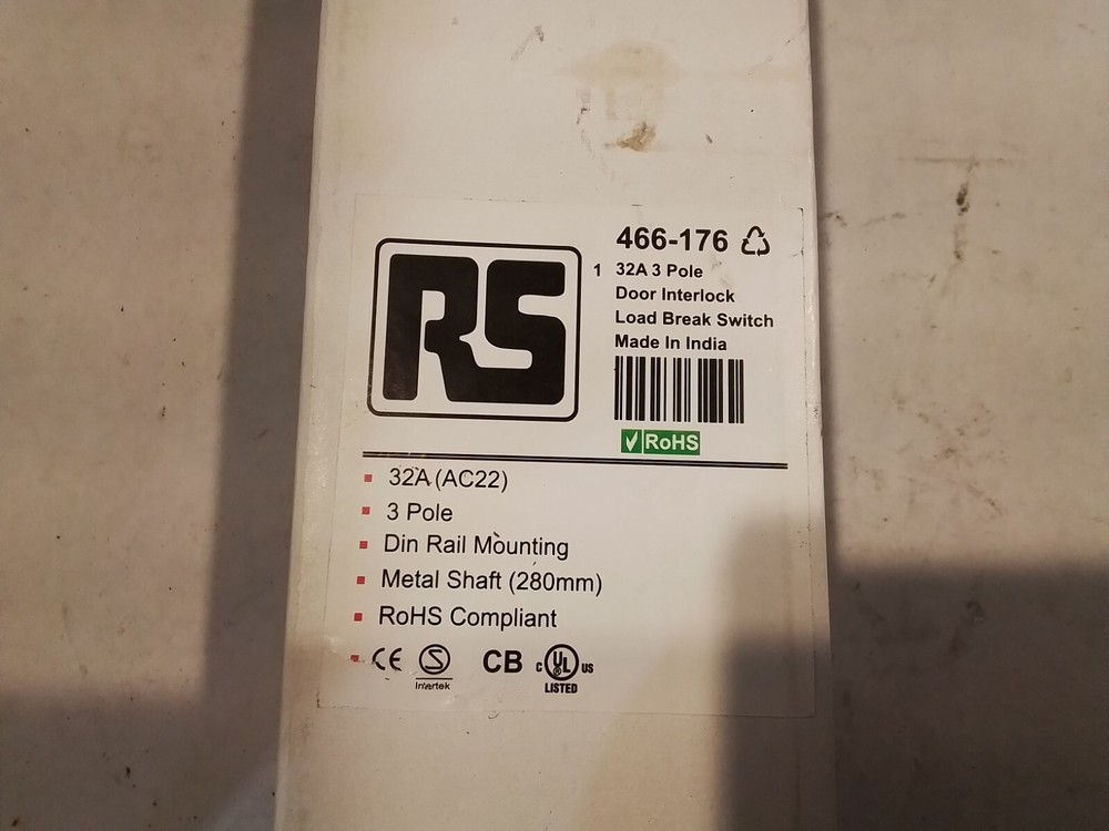 RS 466-176 Door Interlock Load Break Switch 32A 3-Pole (SW6)