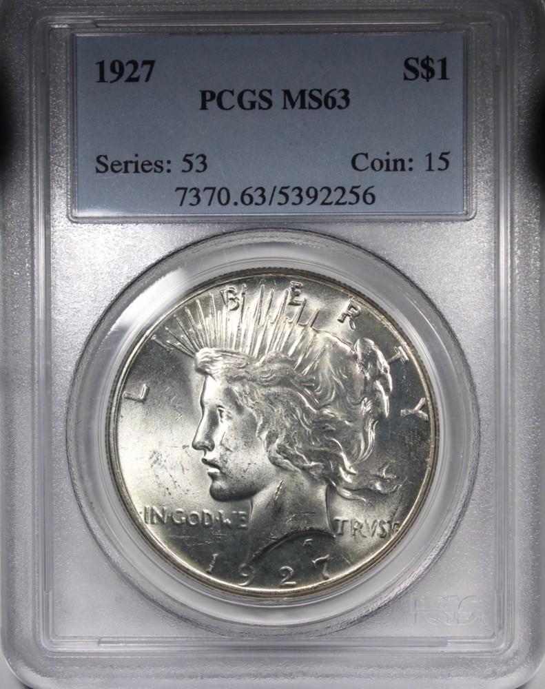 1927 Peace Dollar PCGS MS63 Better Date $1 Uncirculated
