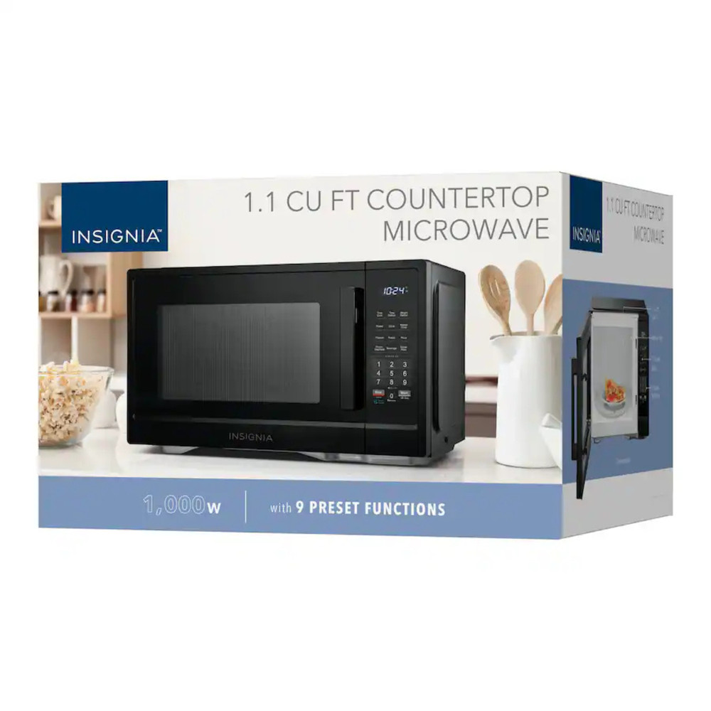 Insignia - 1.1 Cu. Ft. Countertop Microwave - Black