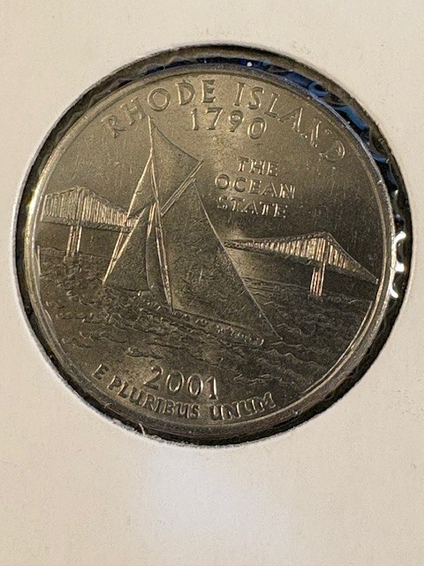 2001 P Rhode Island State Quarter AU