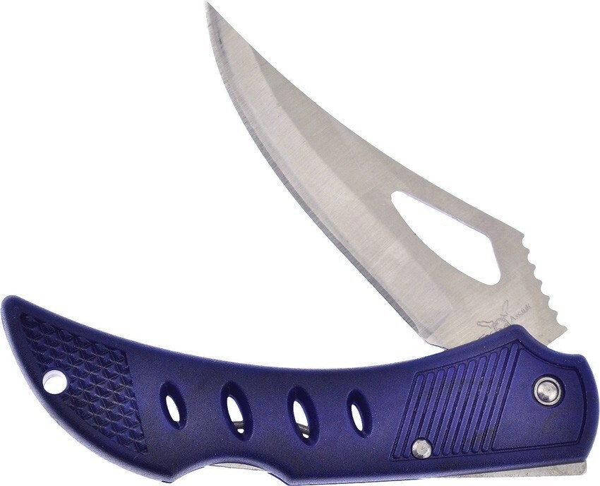 Frost Cutlery Tactical Lockback Pocket Knife Blue Plastic Handle - TA-007BL/BLK