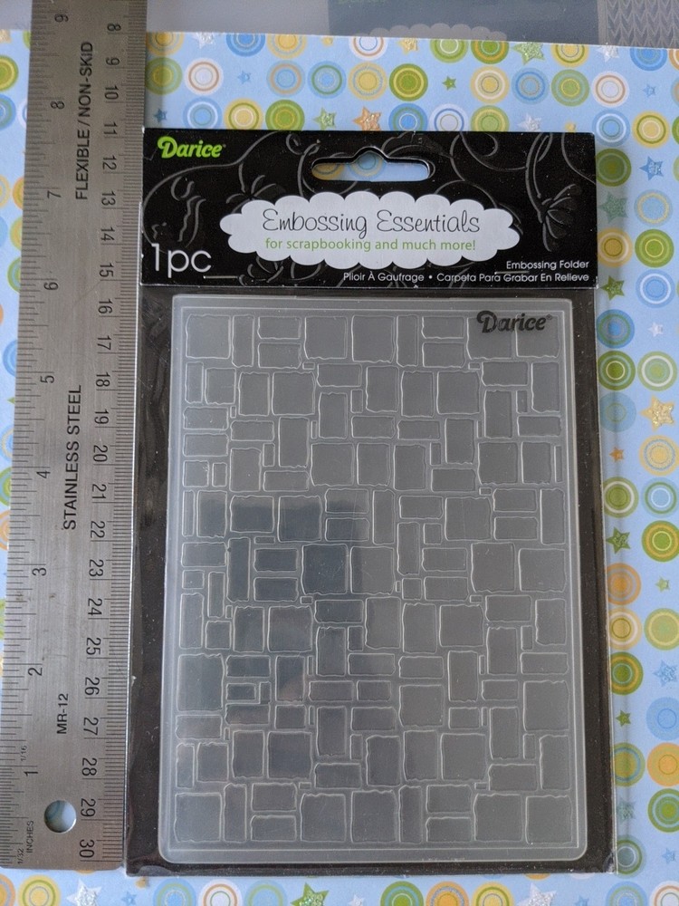 Darice Embossing Folder Brick Wall Pattern Stone Wall New Unopened