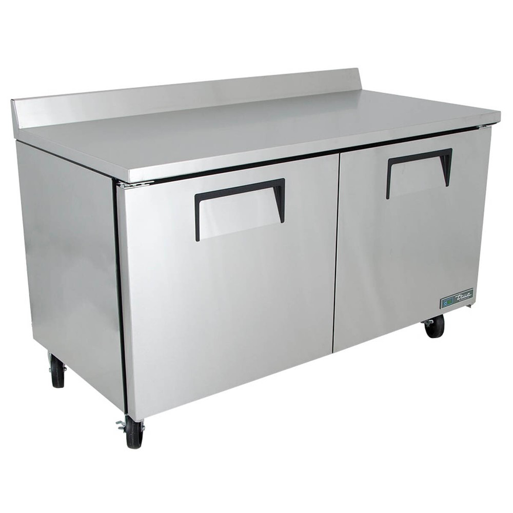 True TWT-60-HC 60" Solid Two Door Worktop Refrigerator, 16 Cu. Ft.