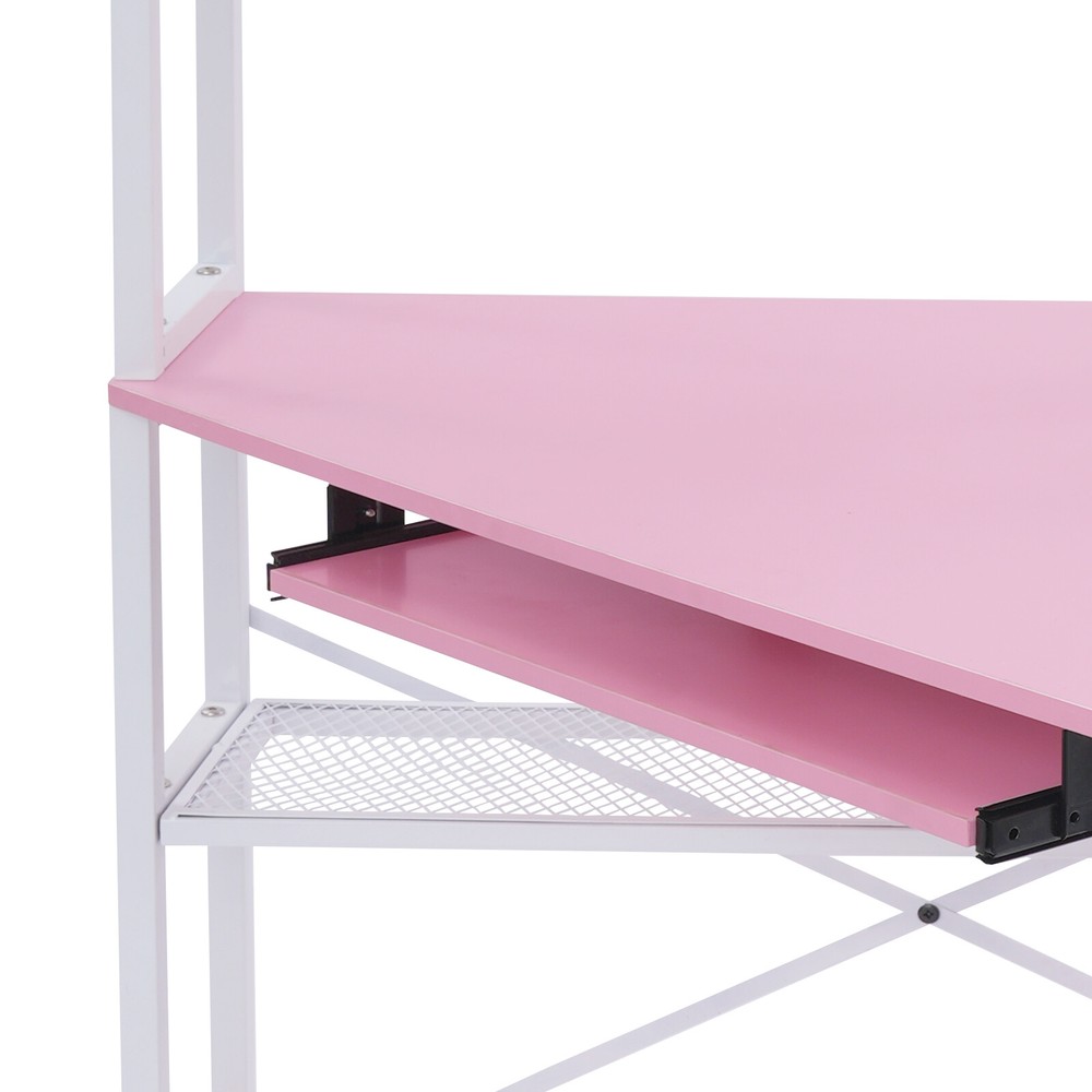 Triangular Corner Computer Desk with Power Outlets,29.5*29.5*60in Corner Table