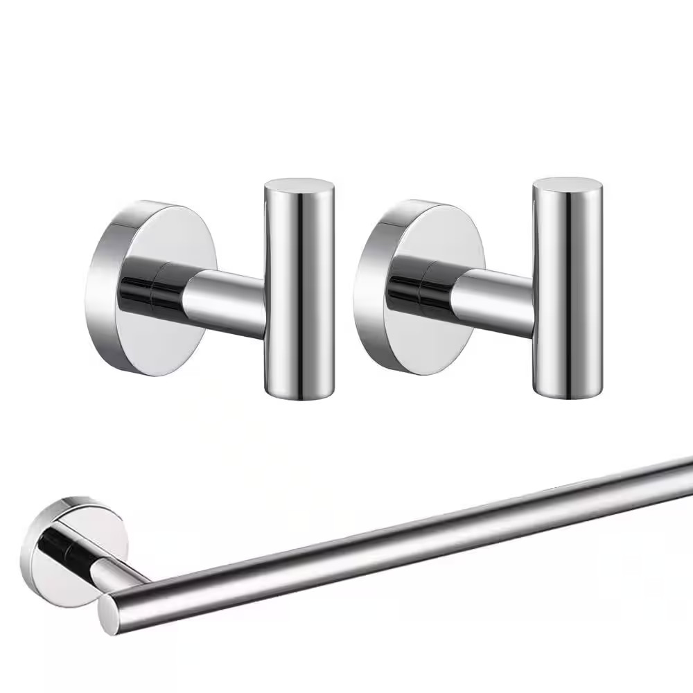 3 -Piece Bath Hardware Set with Mounting Hardware in Polished Chrome