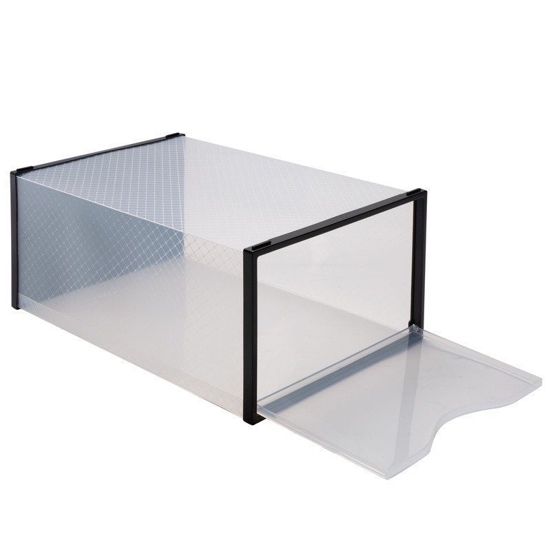 12 Stackable Shoe Boxes Clear Drop Front Easy Access Organizer Storage Solution