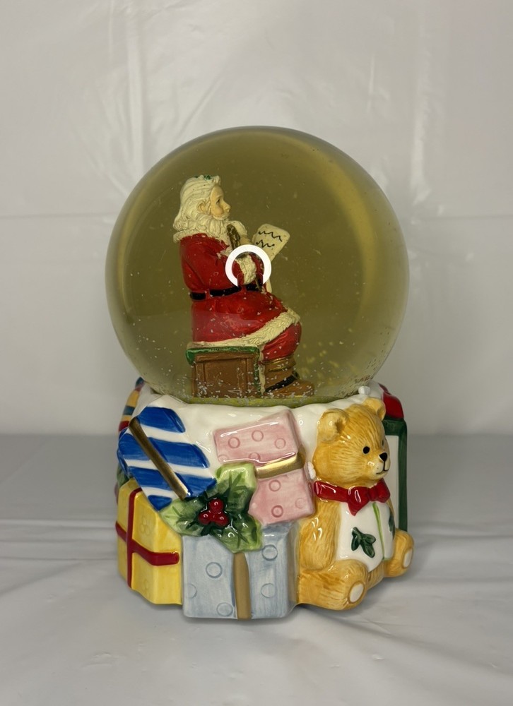 Spode Christmas Tree Musical Santa Snow Globe 6.5” with Box