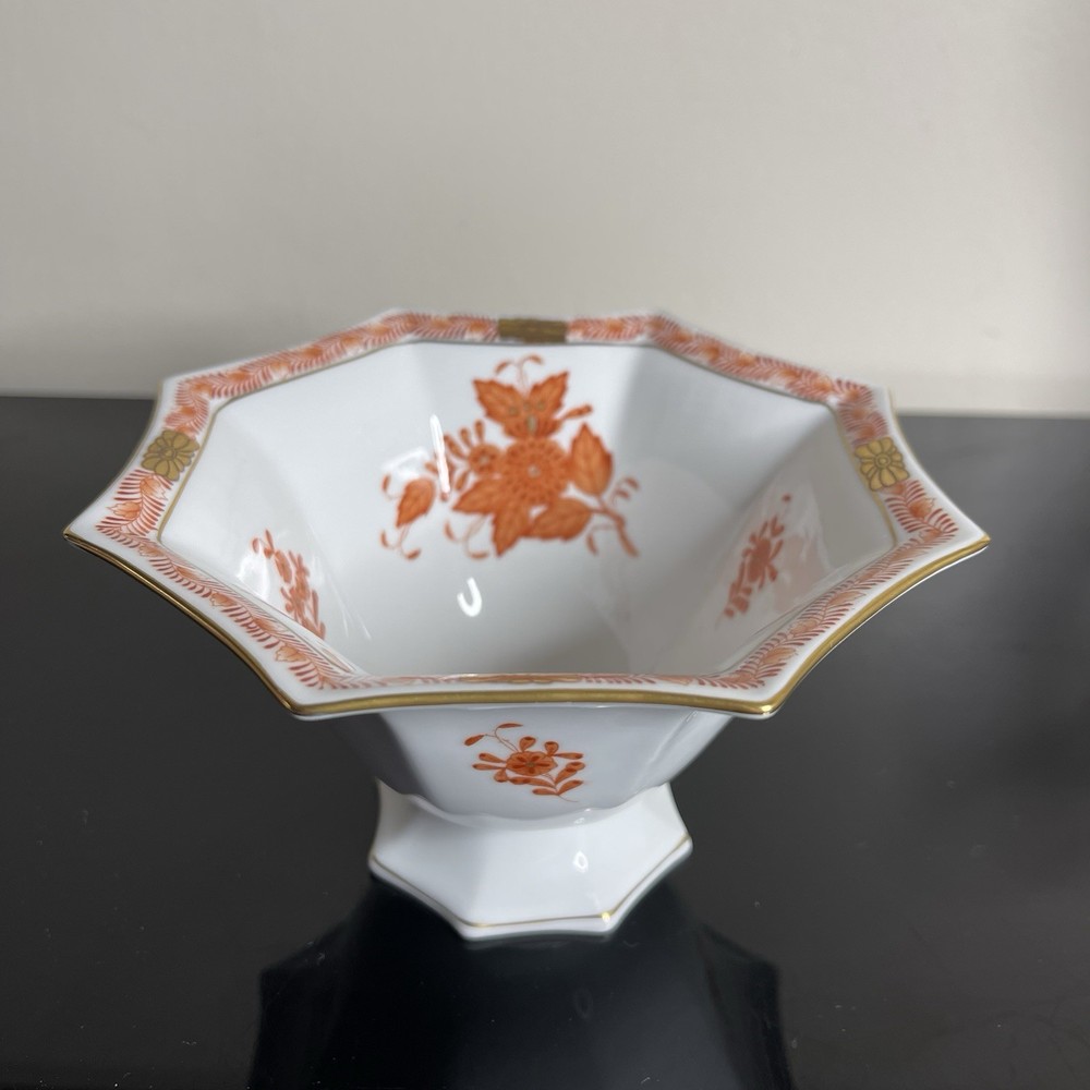 Herend Bouquet Rust 7049 Octagonal 5 1/2" Bowl: MINT