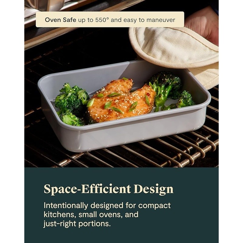 Non-Toxic Ceramic Bakeware Small Rectangular Pan Oven Safe Easy Cleanup Durable