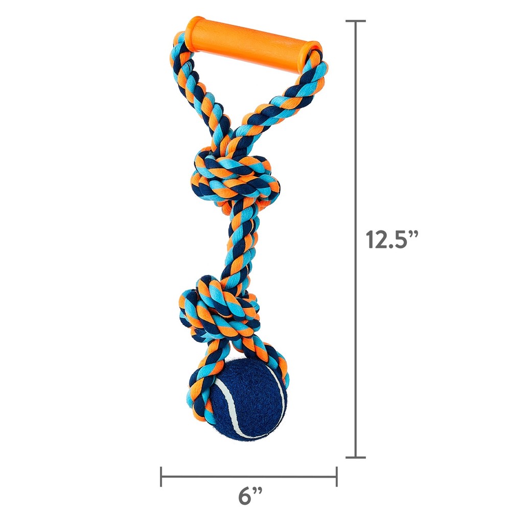 Rope Toy Blue Medium For Moderate Chewers Durable Cotton Interactive