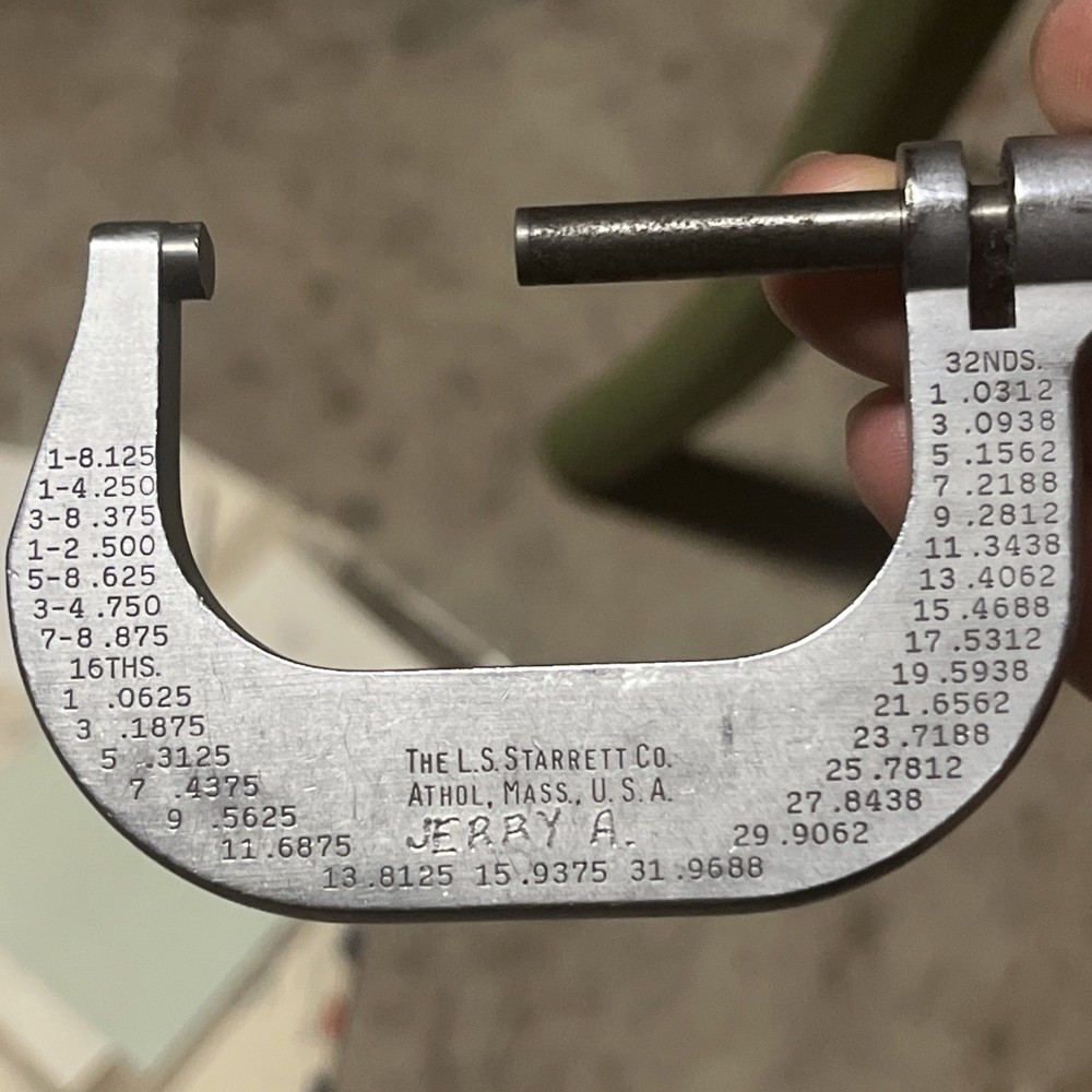 Starrett 2FL Outside Micrometer 1-2" range .001"