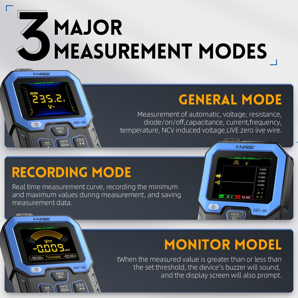 FNIRSI Digital Multimeter Intelligent Automatic Recognition Multiple Measurement