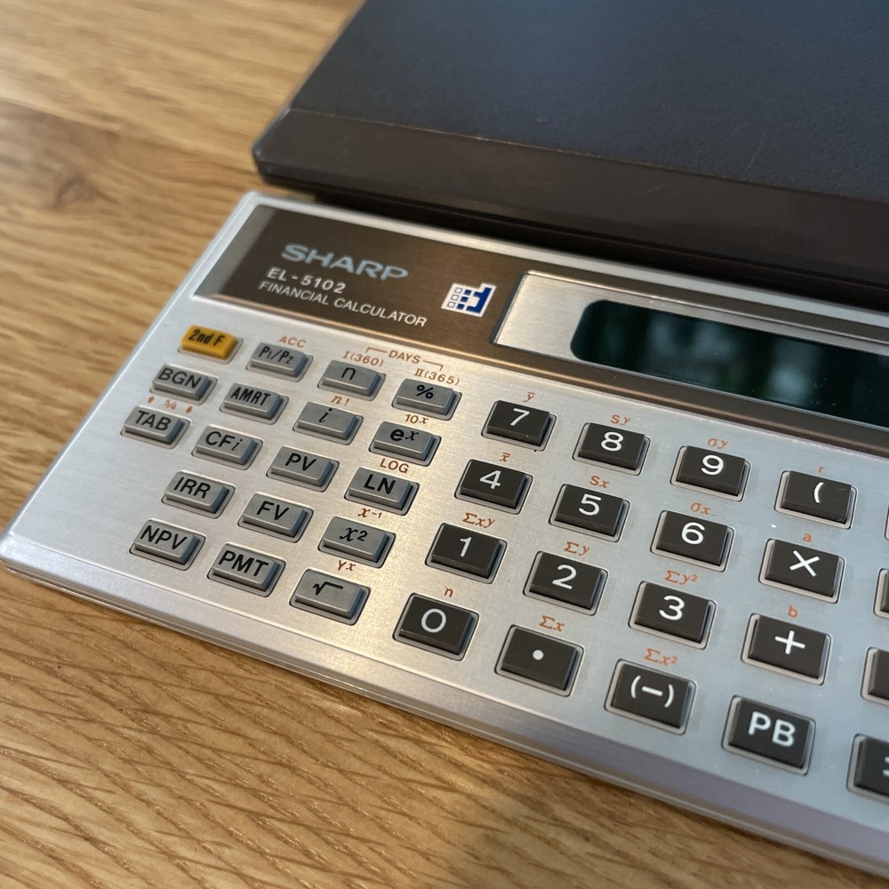 Sharp EL-5102 Electronic Vintage Scientific Calculator Computer w/ slide cover