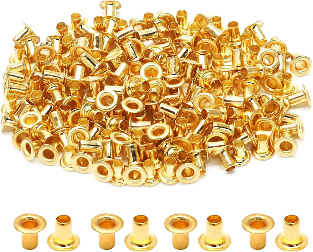 2MM Tiny Grommets Eyelets 200 Pcs, Self Backing Eyelets for Bead Cores, Clothes,