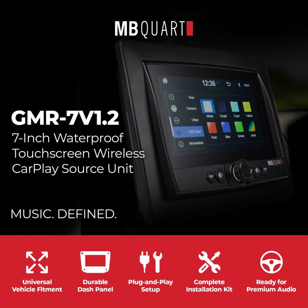 MB Quart 7" Touchscreen Wireless CarPlay Android Auto Car Powersports Receiver