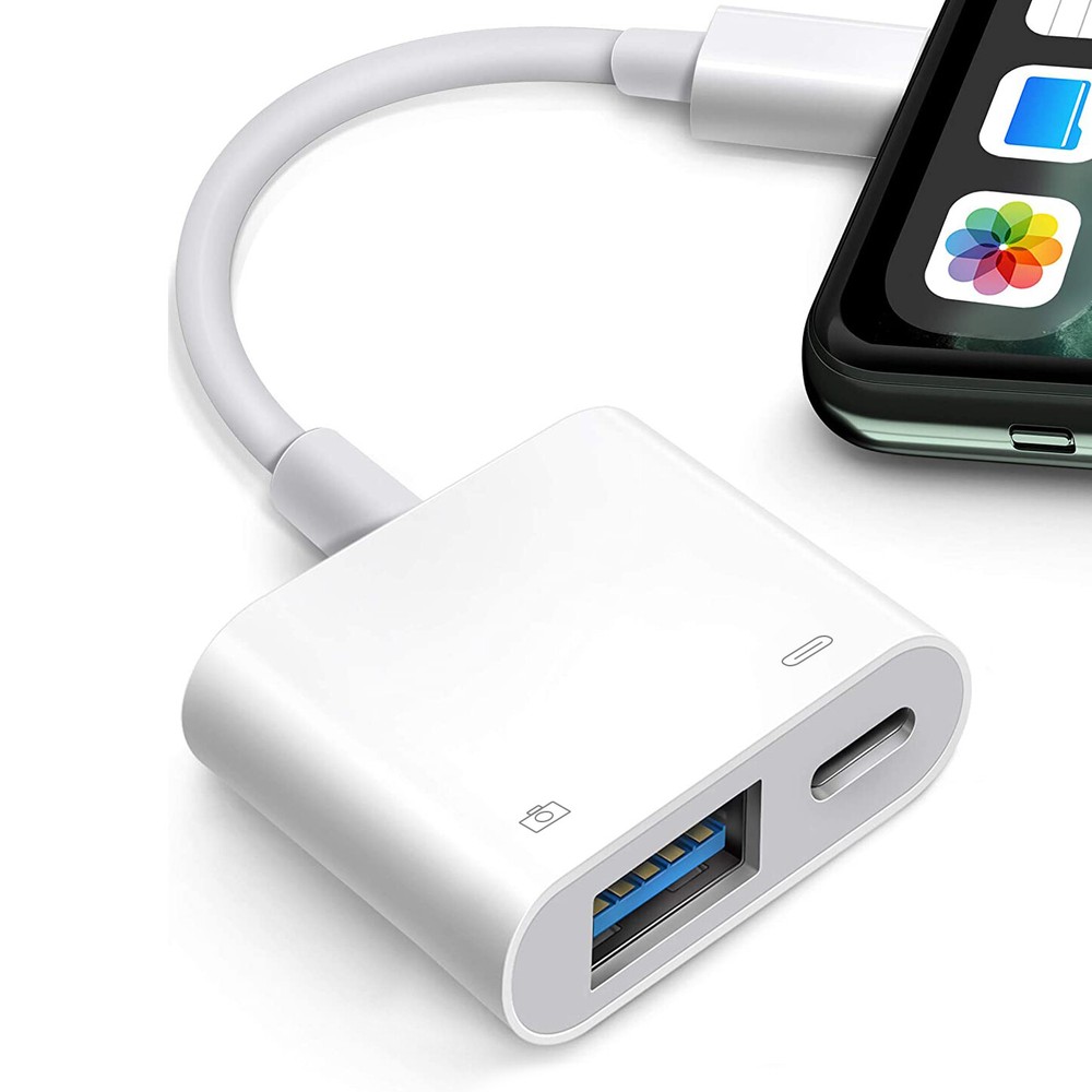 For iPhone 13 & 12 OTG Data Sync Cable Supports USB Flash Drive, Mouse, Keyboard