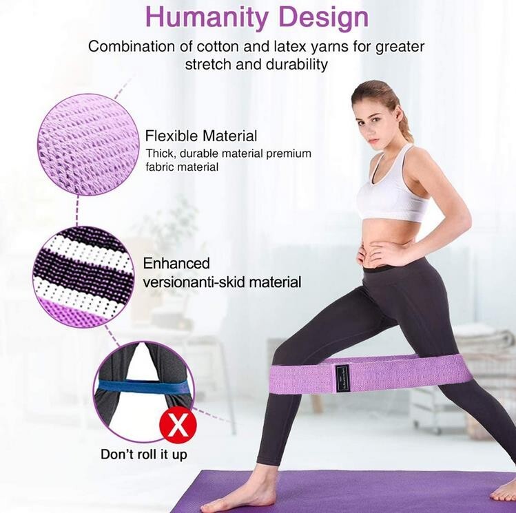 Hip Pull Belt Glute Circle Strength Training Bands Resistance Non Slip 3pcs/kit