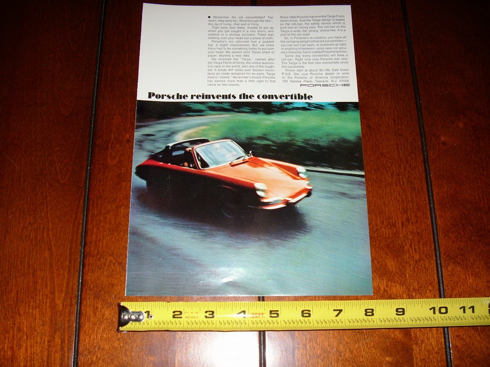 1969 PORSCHE - ORIGINAL AD