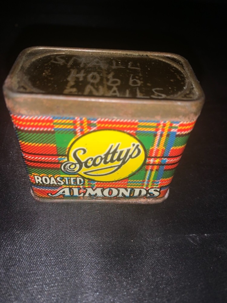 Rare Vintage Scotty's salted almonds Tin Seattle Washington