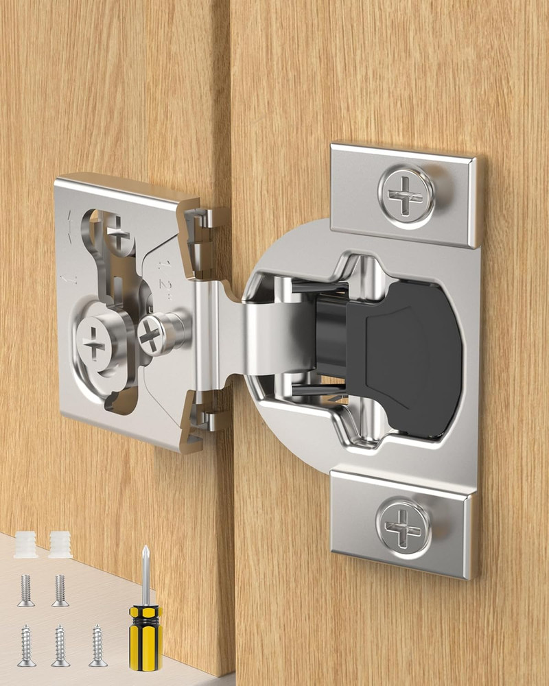 50 Pack Soft Close 1/2" Cabinet Hinges, 105° Adjustable Hidden Hardware