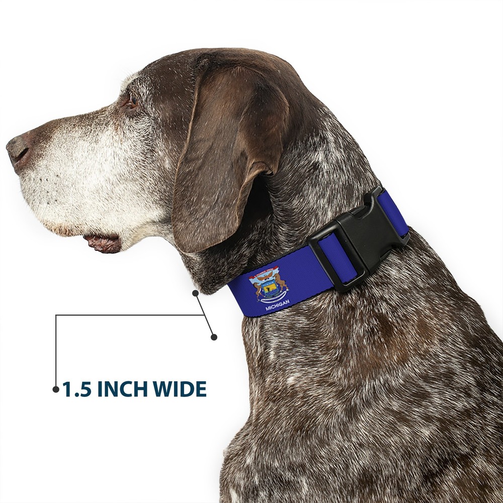 Plastic Clip Collar Michigan Flag Continuous Medium 11-16.5"