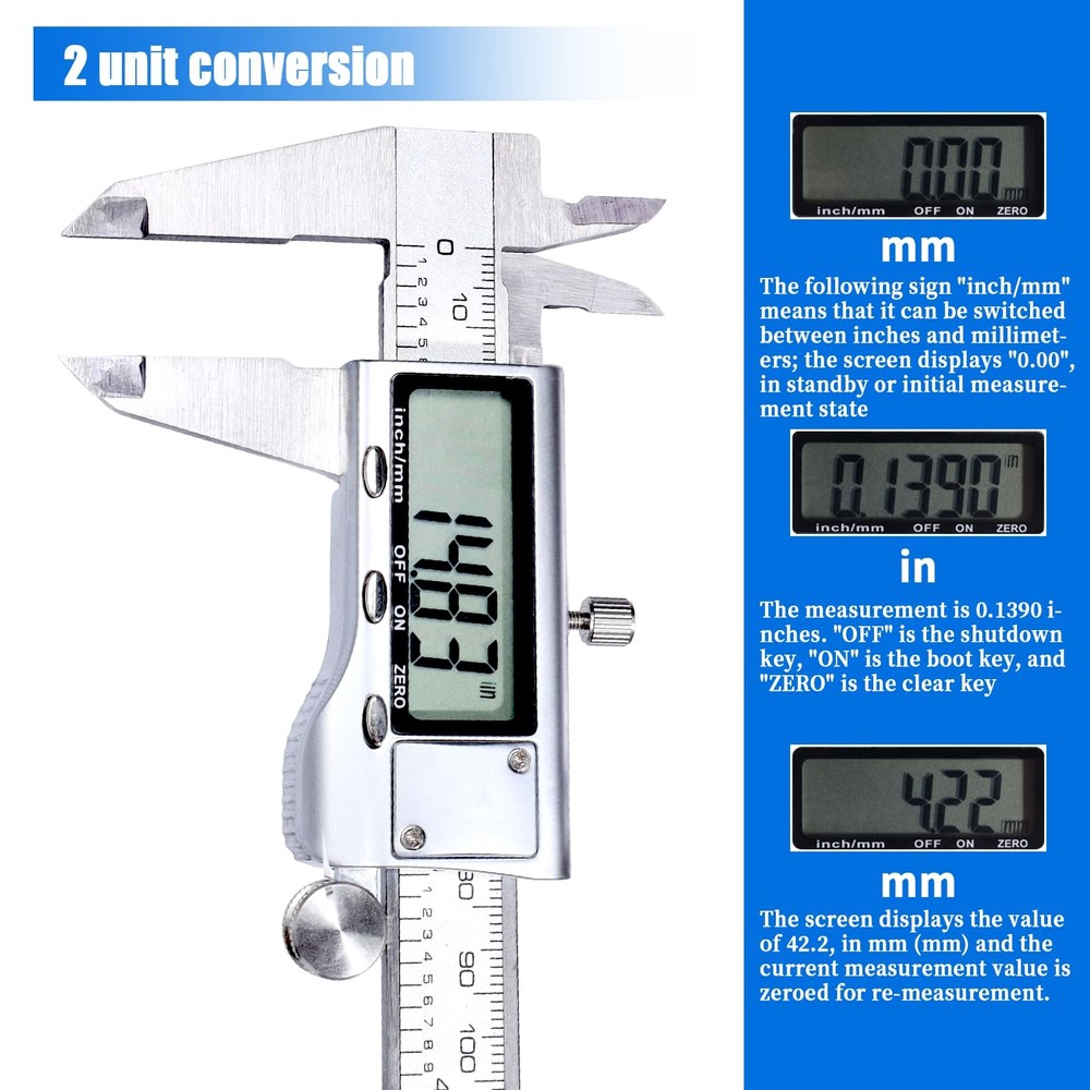 Digital Caliper Measuring Tool,Caliper Tool with Stainless Steel,...