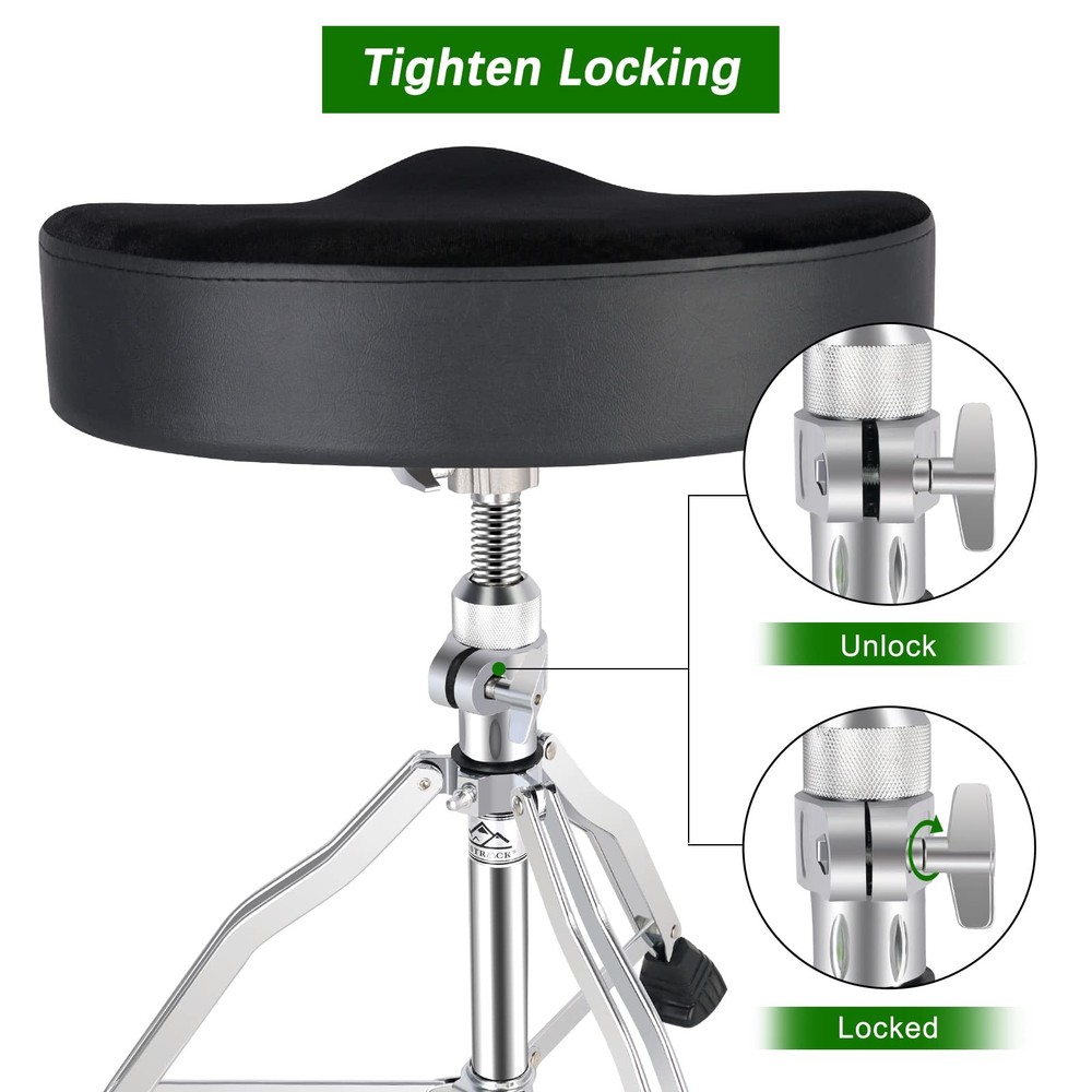 EASTROCK Drum Throne Drum Seat Height Adjustable,Rotatable Padded Drum Stools...