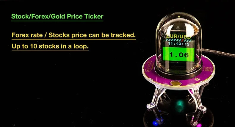 Multifunctional Table Clock Weather Exchange Rate Clock WiFi Stock Display