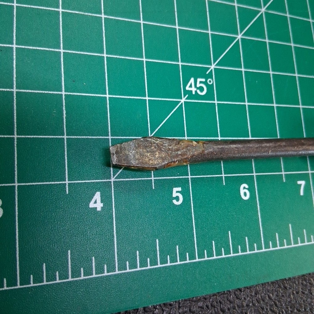 Vintage Black Plastic Handle 7" Slotted Flat Head Tip Screwdriver