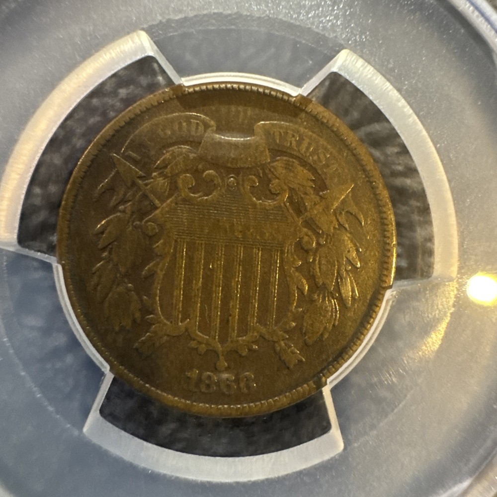 1866 2 Cents Piece CLEANED Small Motto