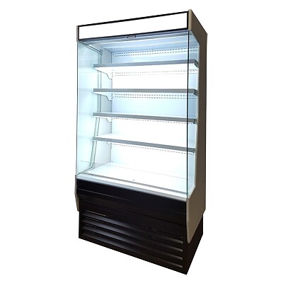 Blue Air BOD-48G 48" Vertical Open Display Case, Glass Side Panel