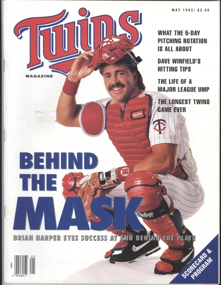 1993 Minnesota Twins vs Boston Red Sox Program: Brian Harper on Cover