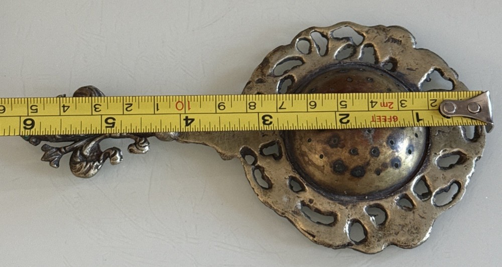 Antique Brass Ornate Tea Strainer