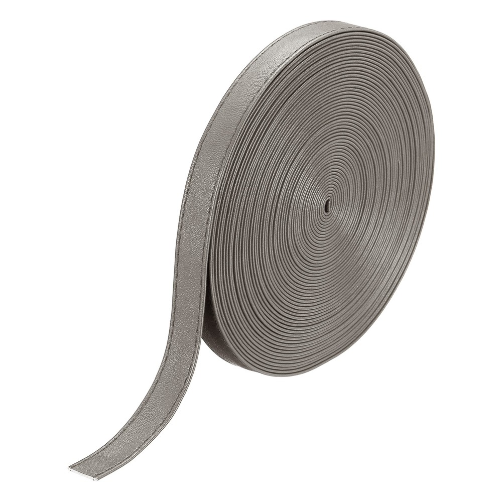 11Yard/10m Double Sided PU Leather Strap, 0.47" Wide Flat Strips, Gray