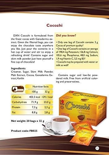 DXN Cocozhi Flavored Chocolate Drink Mix with Ganoderma 20 sachets حلال كاكاو