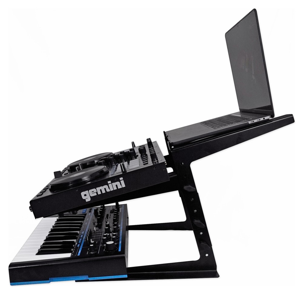 Rockville Dual Shelf Laptop+Controller Stand for M-Audio Code 49 Keyboard