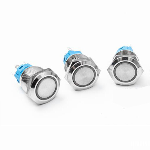 19mm 12V LED ON OFF Push Button Power Switch Latching with Wire Socket Harness