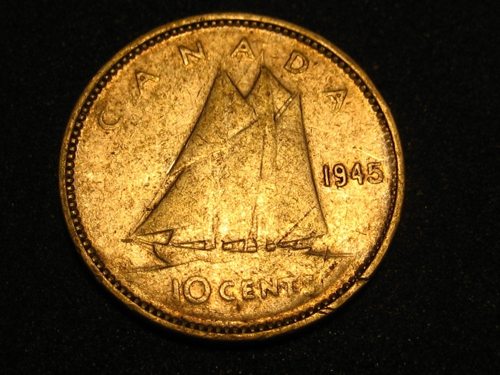 1945 Canadian Dime