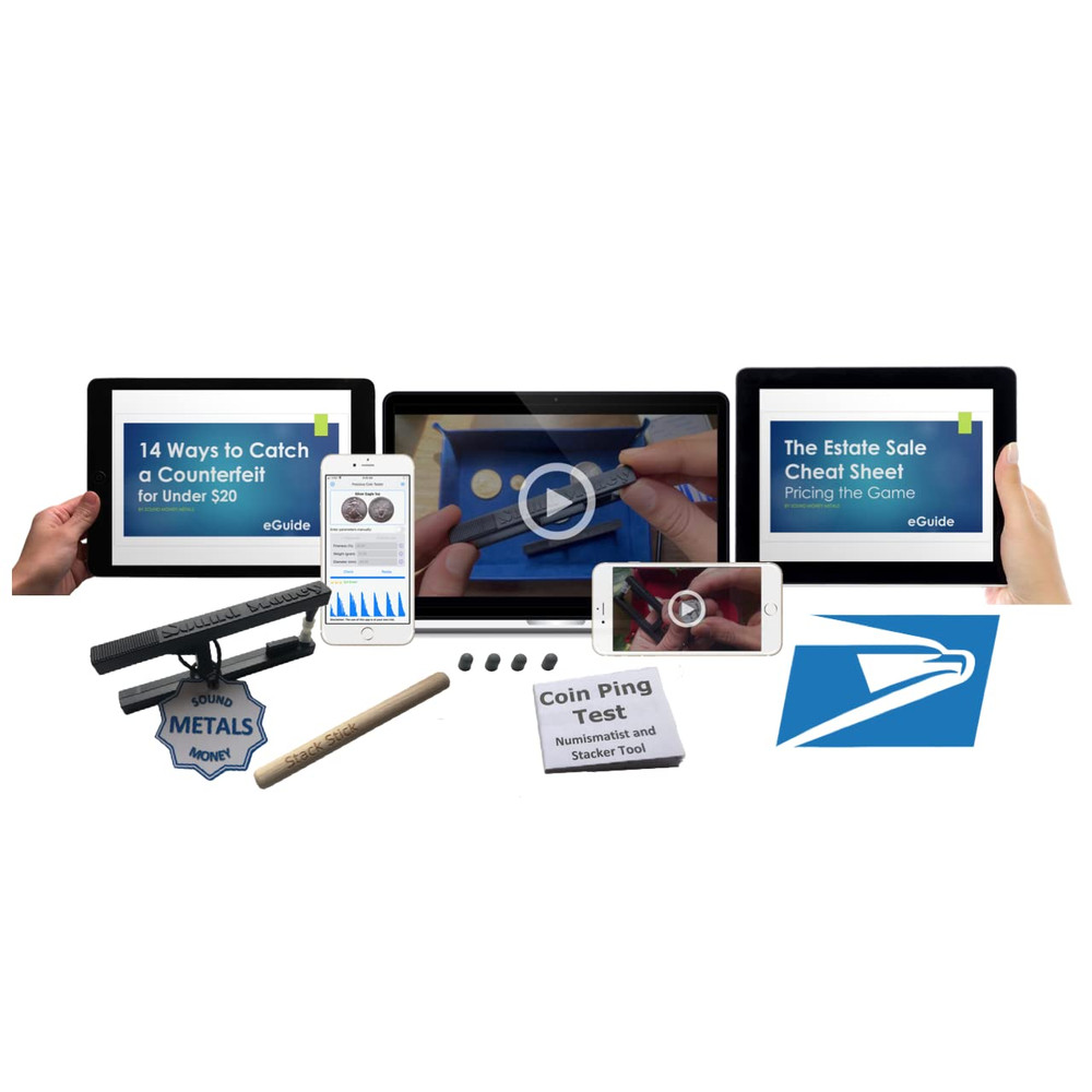 The Pocket Pinger + Stack Stick, Coin Ping Test (Black, 1 Pack) + Stackertools A