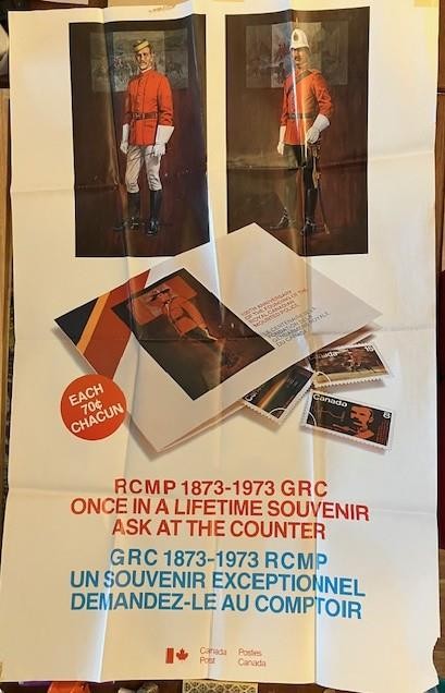 Canada post office new issue poster oversize 1973 RCMP [765