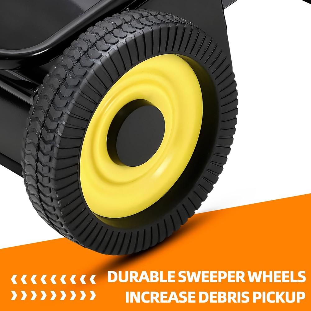 50" Lawn Sweeper Tow Behind,26Cu.Ft.Large Pull Behind Grass Sweeper,Adjustable