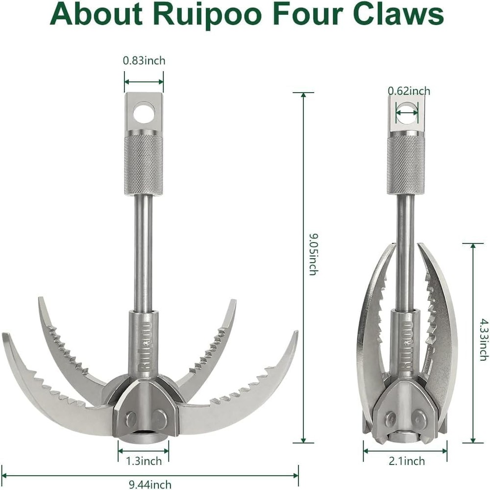 Multi-Function Stainless Steel Hook with Folding Claw