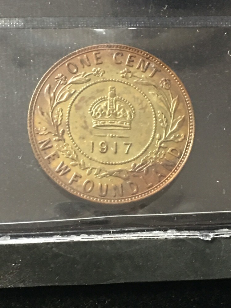 1917c ICCS Graded Newfoundland, Large ¢1 Cent, **MS-60**