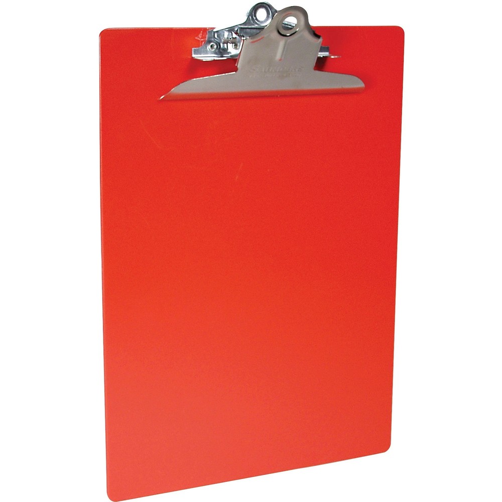Saunders Plastic Clipboard, 8 1/2" x 12", Red
