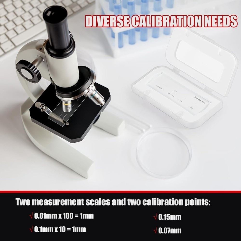 001mm Microscope Calibration Slide Ruler Stage Microscope Reticle